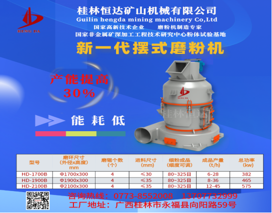 桂林恒达矿山机械有限公司的新一代摆式磨粉机——磨粉机制造专家
